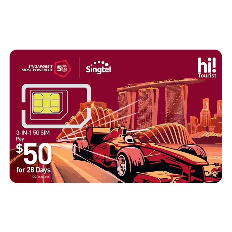 Singtel 5G SGD50 hi Tourist Prepaid SIM Card