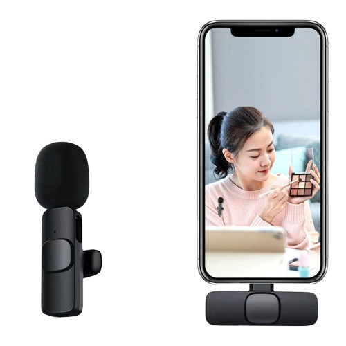 Wireless Microphone for All Phones Wireless Lavalier Microphone Video Recording Video Calls