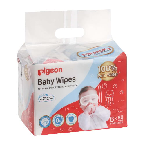 Pigeon Baby Wipes 80 Sheets 100% Pure Water