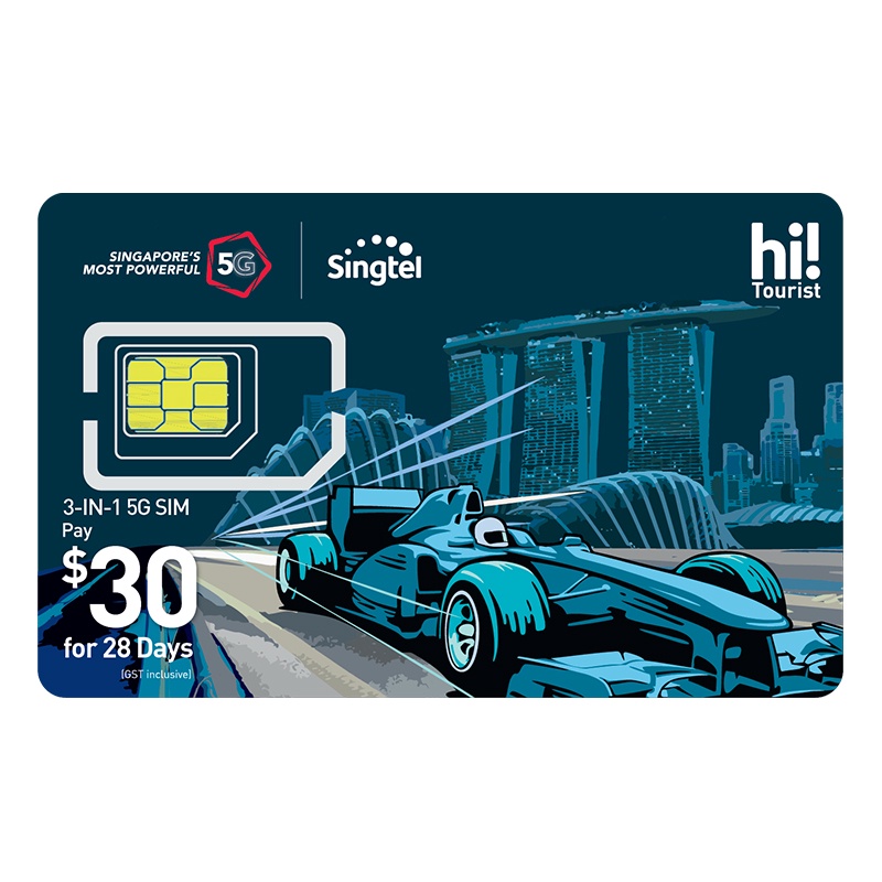 Singtel 5G SGD30 hi Tourist Prepaid SIM Card