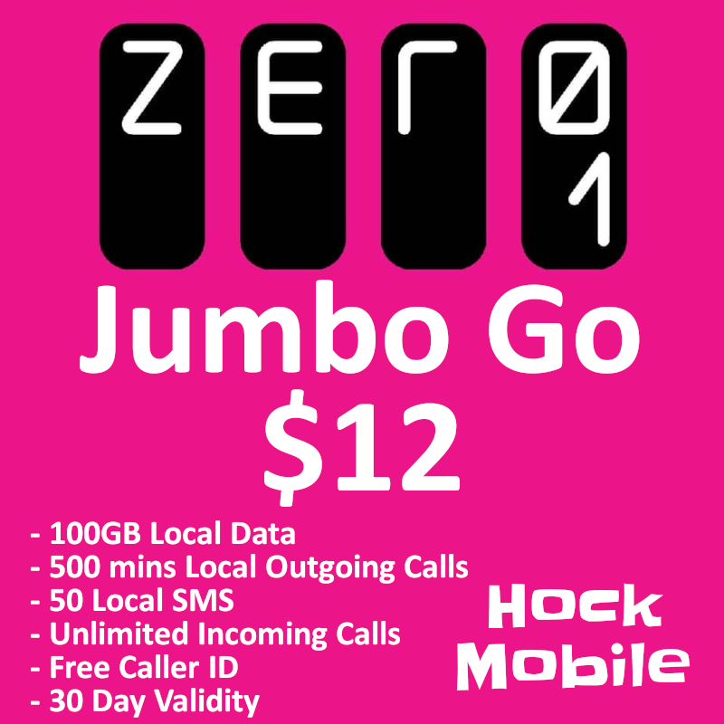 Zero1 Jumbo Go 100GB 30 to 180 Days