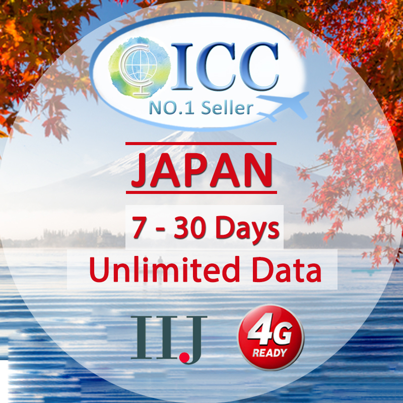 ICC SIM Card- Japan 4-30 Days Unlimited Data SIM Card