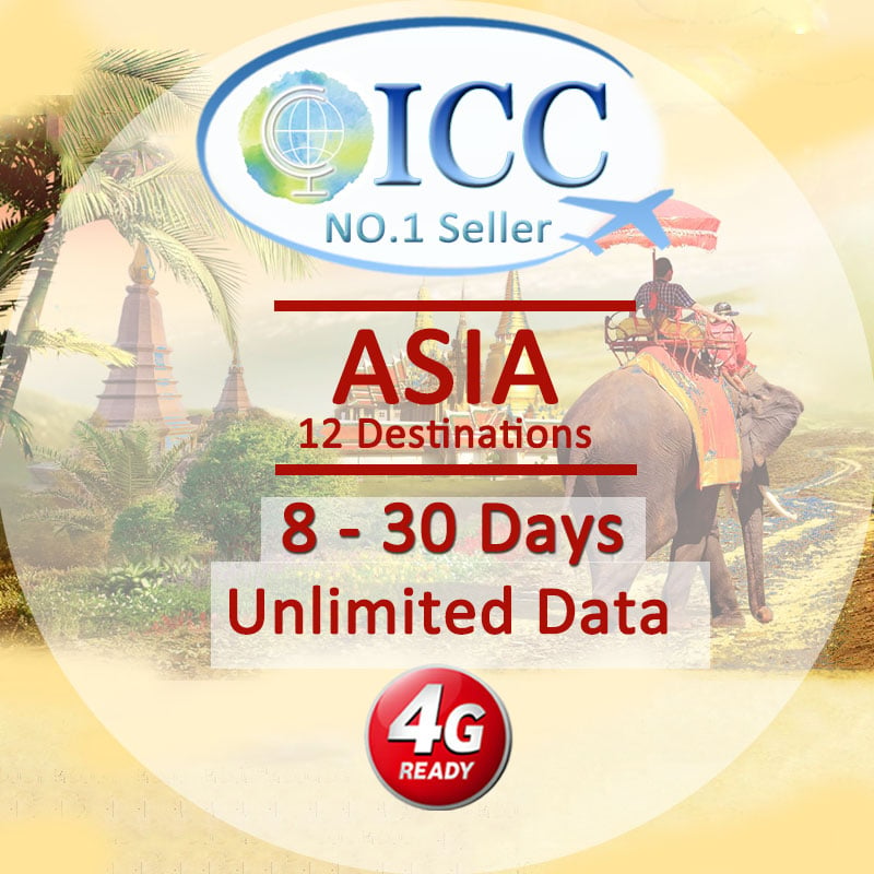 ICC Asia 8-30 Days Unlimited Data eSIM