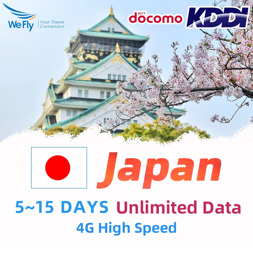 Wefly Japan SIM Card Unlimited Data 4G LTE High Speed 5-20 Days