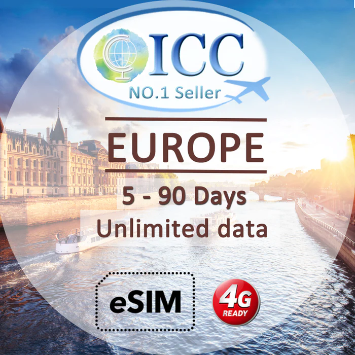 ICC Europe 5-90 Days Unlimited Data eSIM