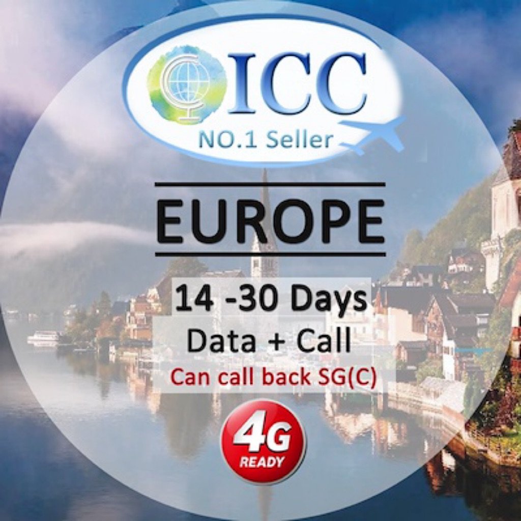 ICC eSIM - UK, Europe 14-28 Days Data + Call