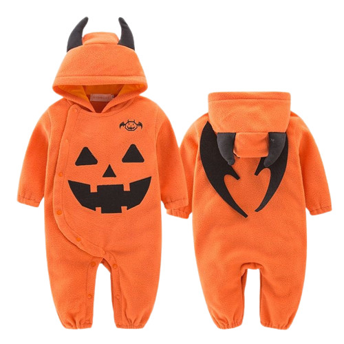 Newborn Baby Pumpkin Rompers Halloween Costume