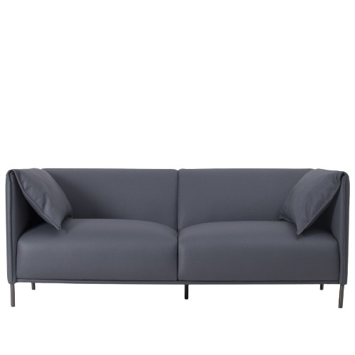 Modern Microfiber Leather 2 Seater Sofa Beam