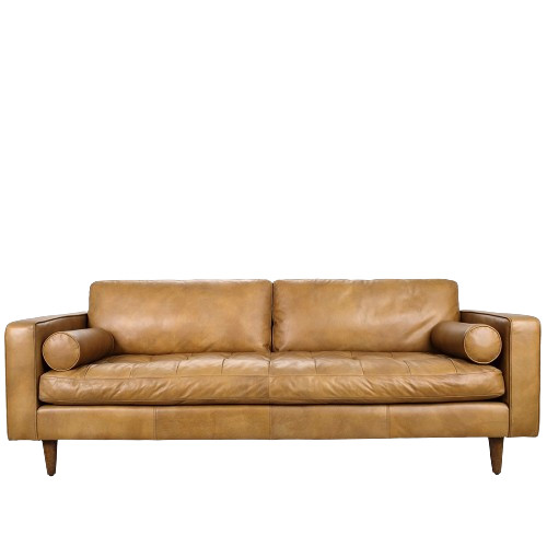 Olga Vintage Genuine Leather 3-Seater Sofa