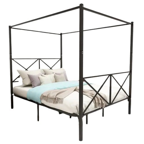 Bard Modern Industrial Canopy Bed Frame