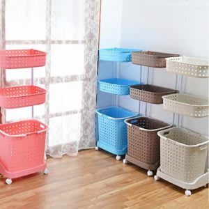 Best 3-section modern laundry basket with wheels