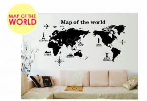 World map wall sticker