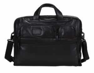 Best black leather briefcase bag for a large 17-inch laptop