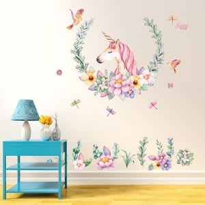 Removable unicorn wall sticker