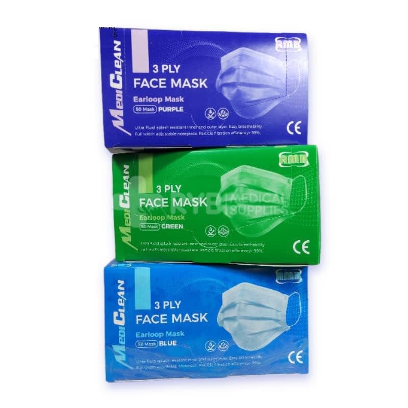 MEDICLEAN 3-Ply Disposable Face Mask-1