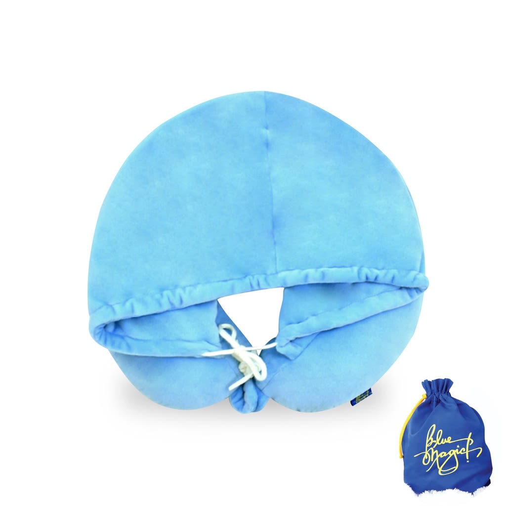 Blue Magic Hoodie Headrest Travel Pillow_1
