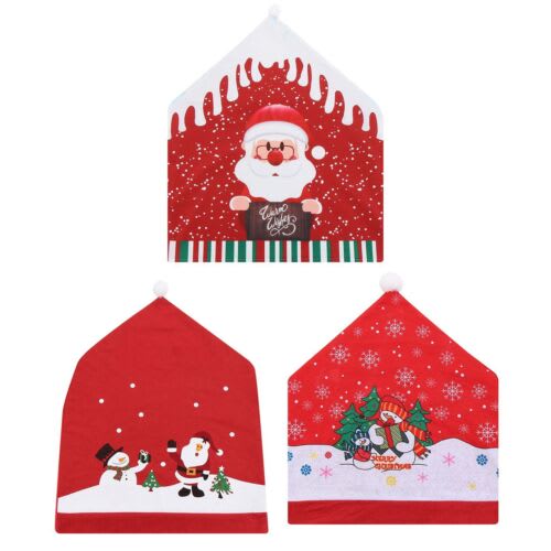 Happy Santa Red Hat Chair Back Covers_1