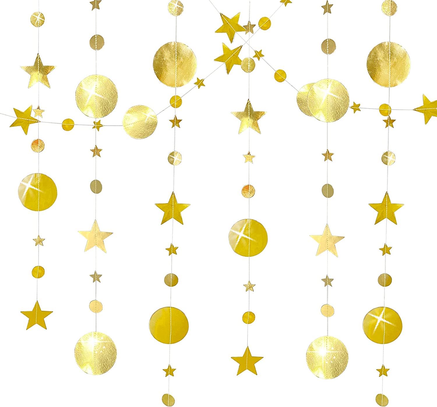 Christmas Hanging Twinkle Star Paper Garland Decoration_1