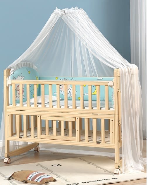 Multifunctional Cradle Bed Wood Crib For Baby