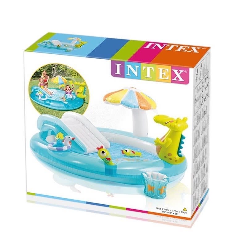 INTEX 57165 Children Inflatable Swimming Pool With Slide Alligator