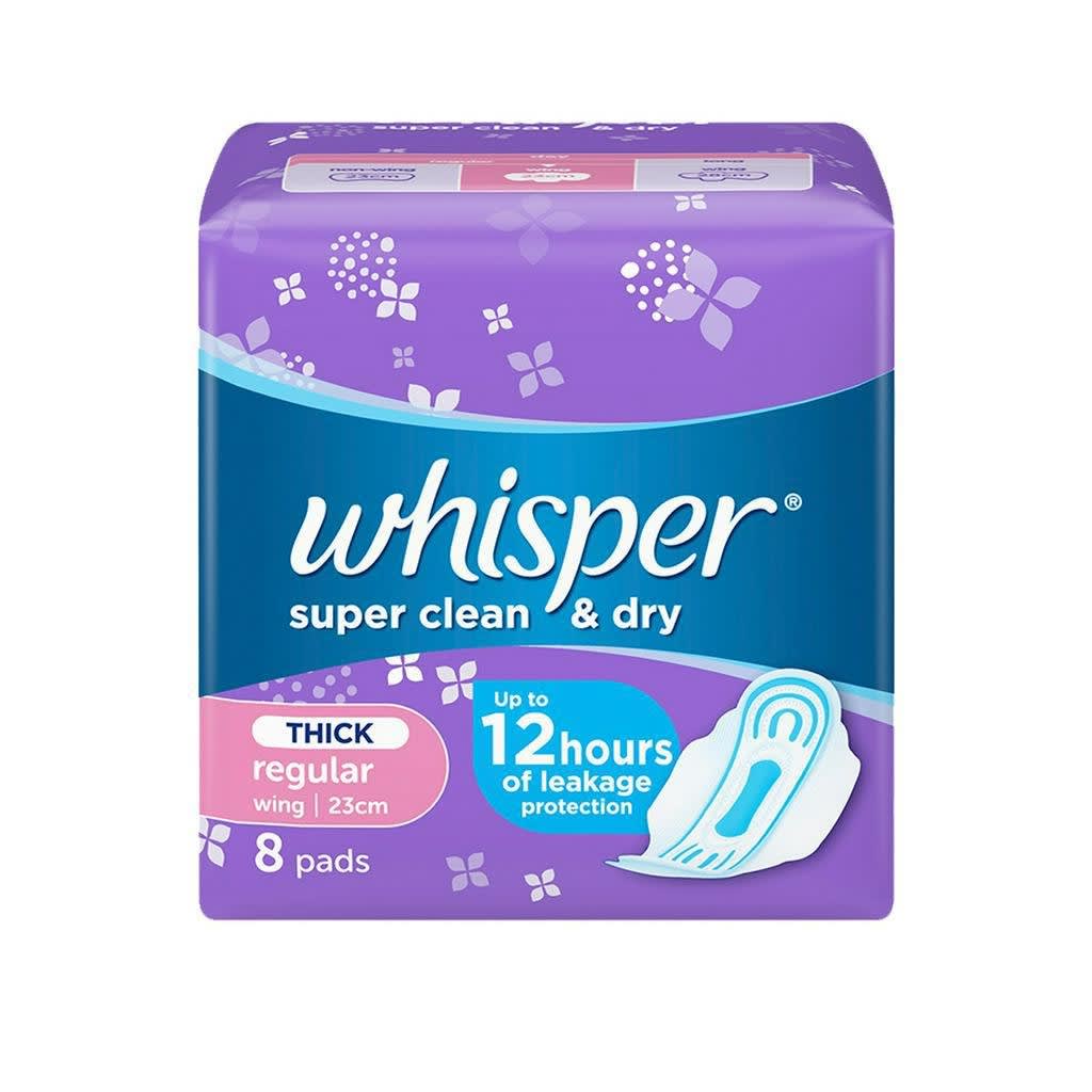 Whisper Super Clean and Dry Sanitary Napkin