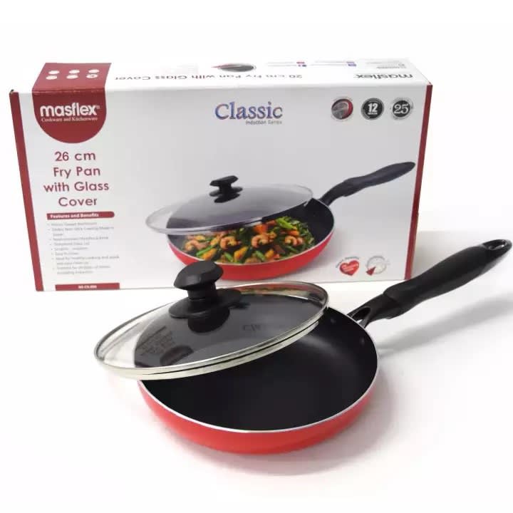 Masflex Induction Non Stick Pan with Glass Lid