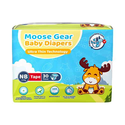 Moose Gear Baby Tape Diaper for Newborn