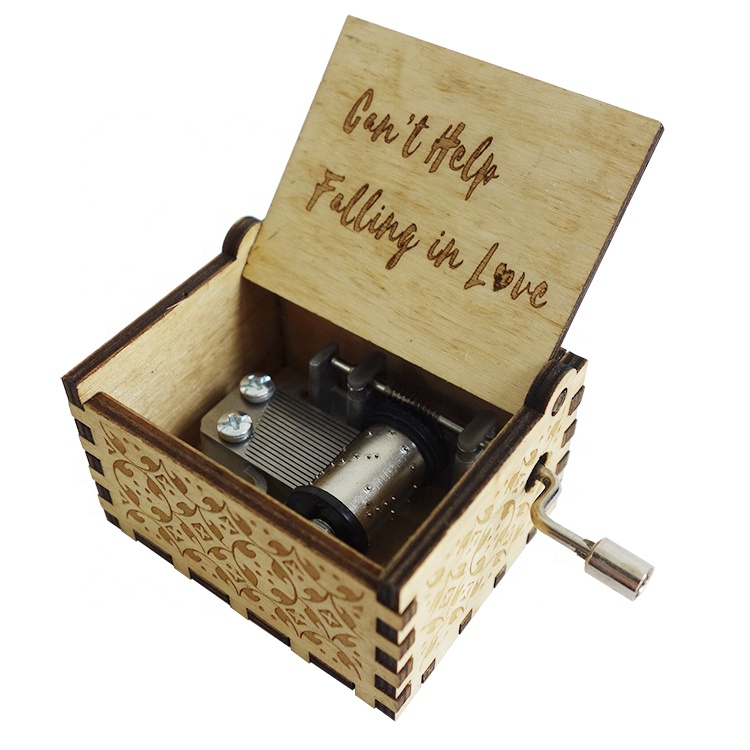 Hand-cranked Wooden Music Box