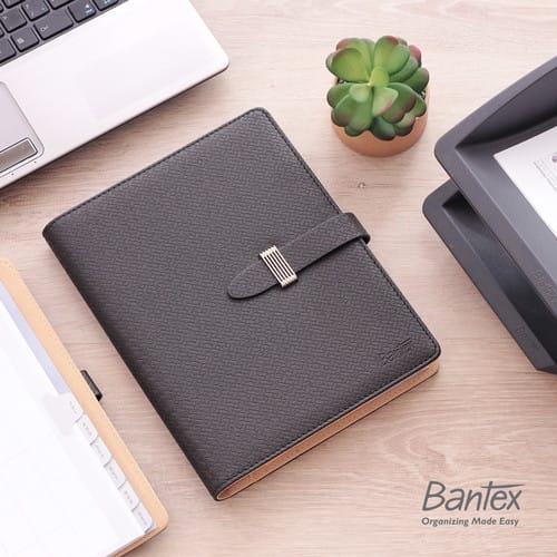Bantex Black Leather Notebook Diary Calendar