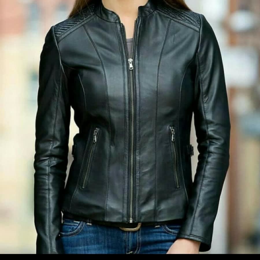 gambar jaket kulit wanita