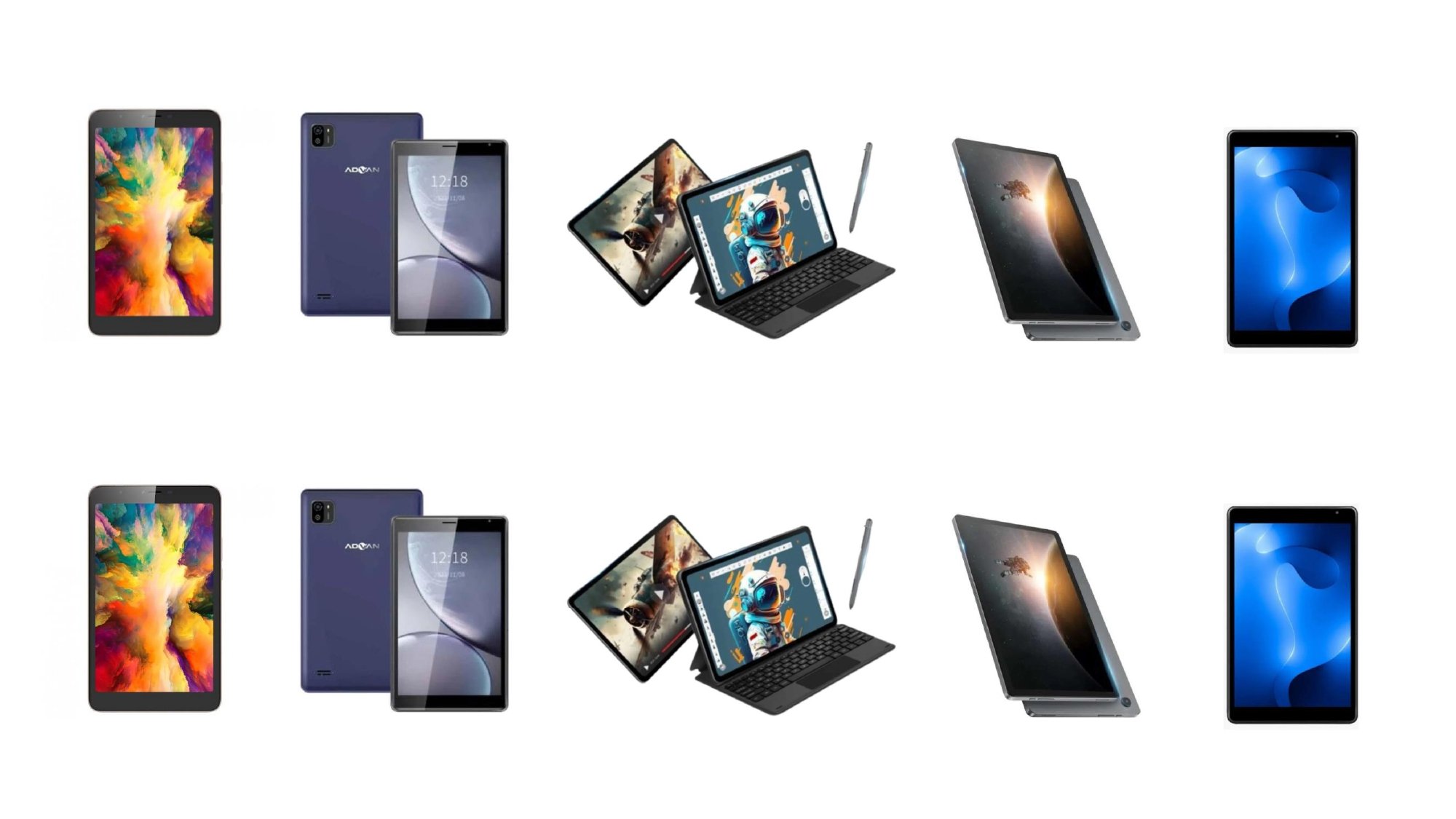 Ilustrasi beragam seri tablet Advan