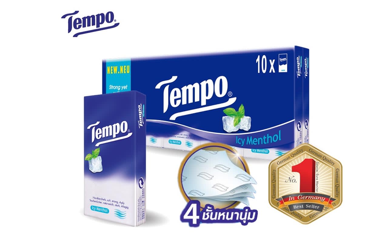 ทิชชู่เช็ดหน้า Tempo Tissue Icy Menthol