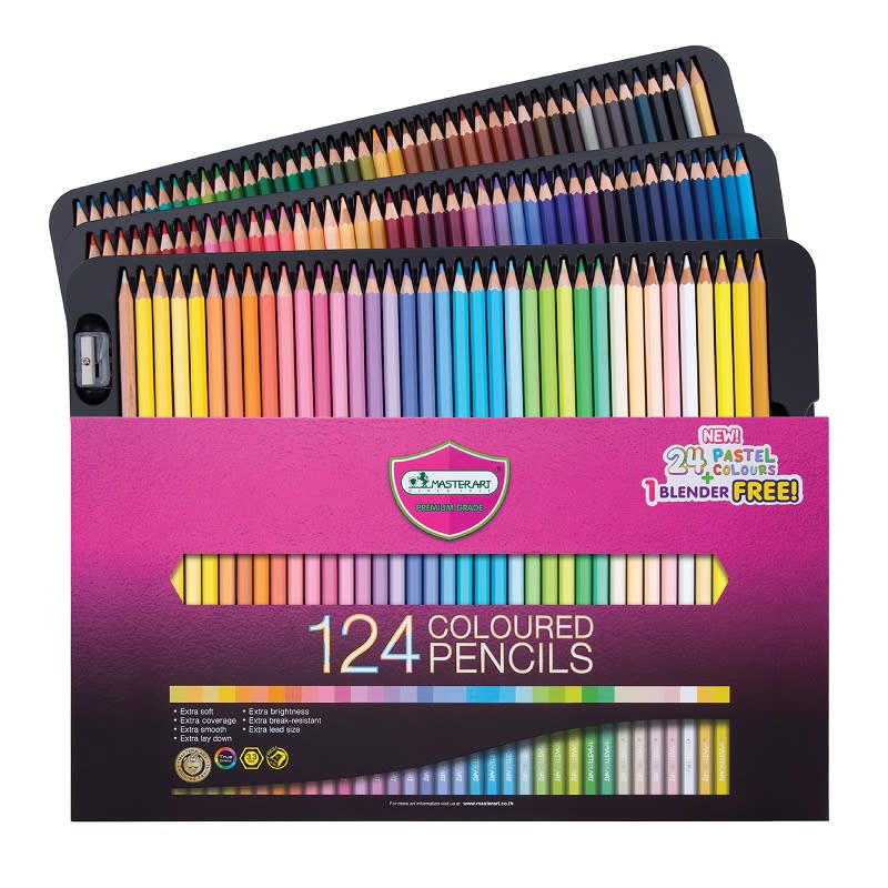 Master Art สีไม้ ดินสอสีไม้ แท่งยาว 124 สี-review-thailand