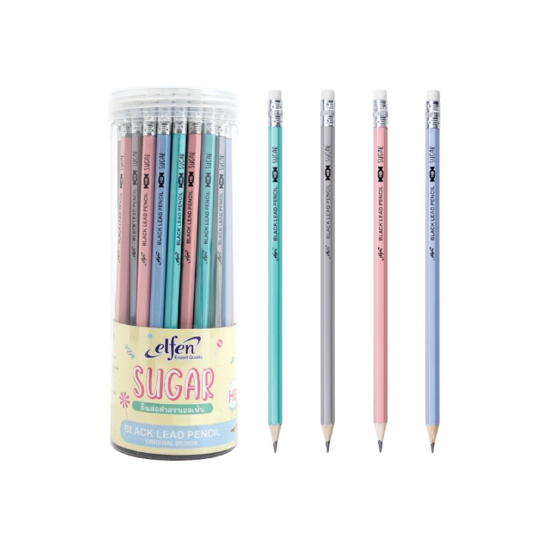 ดินสอไม้ HB Elfen สีพาสเทล จำนวน 50 แท่ง-review-thailand