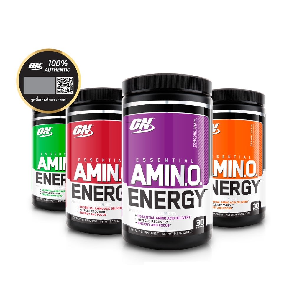 อาหารเสริมกรดอะมิโน OPTIMUM NUTRITION AMINO ENERGY รส Grape/ Orange/ Fruit fusion/ Lemon lime/ Green apple 270 กรัม-review-thailand