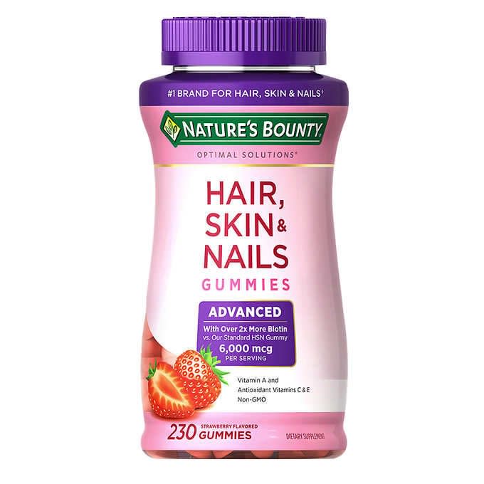 เยลลี่วิตามิน Nature's Bounty Hair Skin Nails Gummies Advanced รสสตรอว์เบอร์รี (230 กัมมี่)-review-thailand