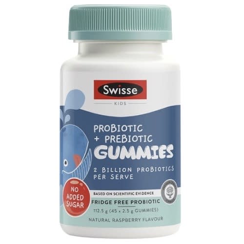 เยลลี่วิตามิน Swisse Kids Probiotic & Prebiotic Gummies รสราสป์เบอร์รี (45 กัมมี่)-review-thailand