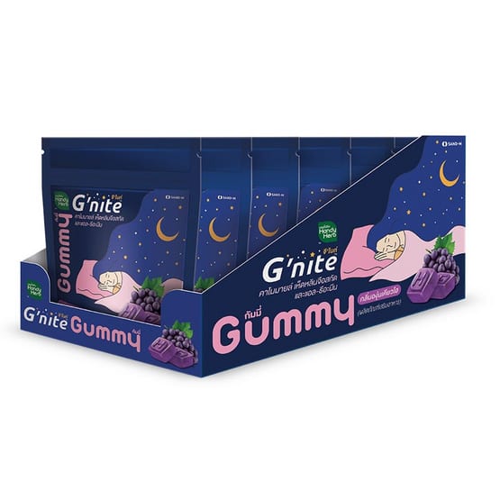 เยลลี่วิตามิน HandyHerb Gummy G'nite กลิ่นองุ่นเคียวโฮ (1 ซอง 24 กัมมี่)-review-thailand