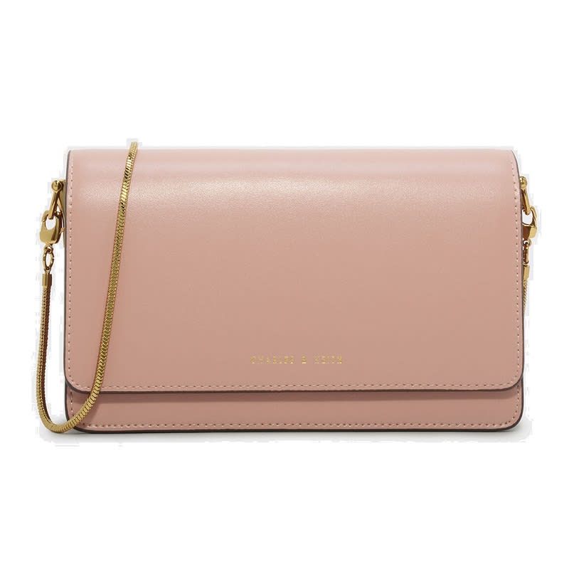 Charles & Keith Classic Front Flap Clutch - Nude-review-thailand