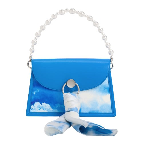 Charles & Keith Roza Cloud-Print Scarf Trapeze Bag - Multi-review-thailand
