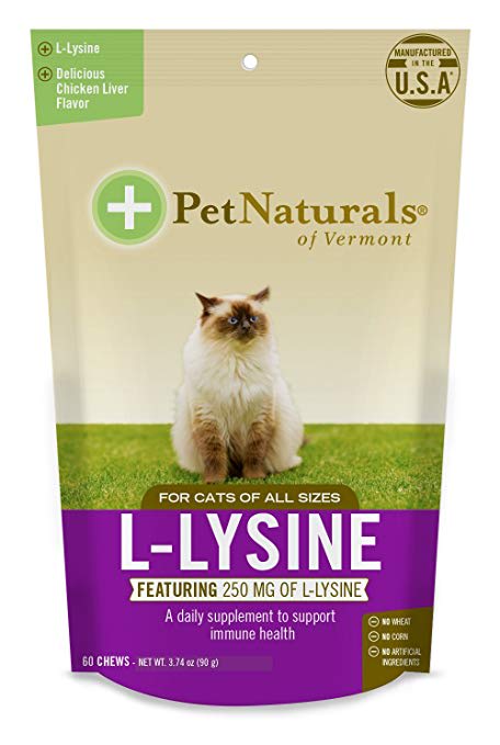 ยาถ่ายพยาธิแมว Pet Naturals L-Lysine