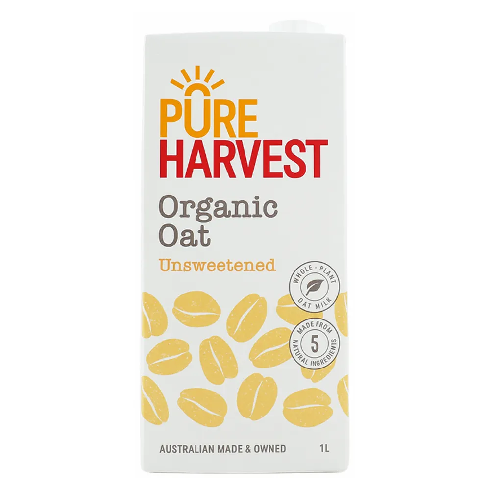 นมข้าวโอ๊ต จาก  PURE HARVEST สูตร Organic Oat Unsweetened