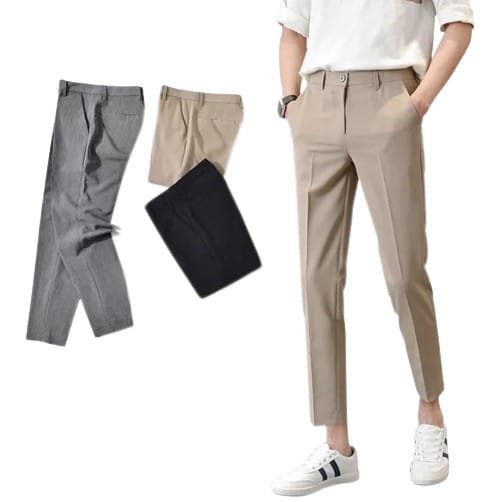 ชุดสัมภาษณ์งาน ผู้ชาย จบใหม่ Gomo-Fashion Casual Slacks Cropped Pants