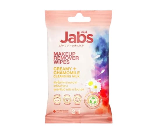 แผ่นเช็ดเครื่องสําอาง JABS Makeup Remover Wipes Creamy + Chamomile