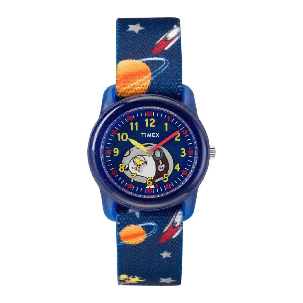 Timex TW2R41800 Time Machines Peanuts Snoopy & Outer Space Elastic