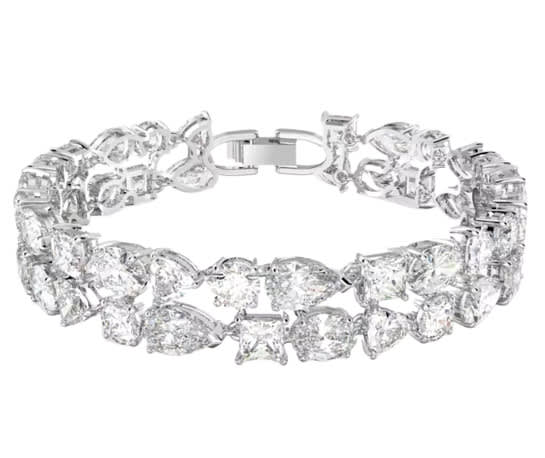 Swarovski - Tennis Deluxe braceletMixed cuts, White, Rhodium plated