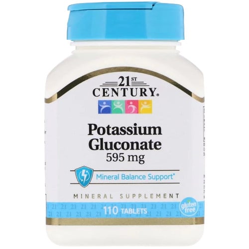 อาหารเสริม โพแทสเซียม 21st Century Potassium Gluconate 595 mg