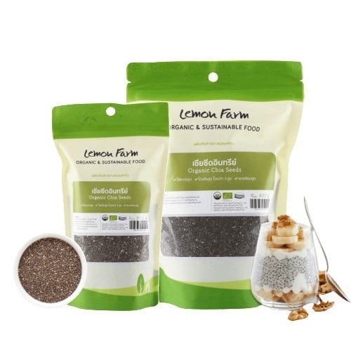 เมล็ดเจีย เชียซีดอินทรีย์ Lemon Farm Organic Chia Seeds