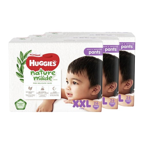 Huggies Naturemade Pants Diapers Size XXL 26pcs ผ้าอ้อมแบบกางเกงไซส์ XXL