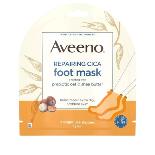 แผ่นมาส์กเท้า : Aveeno Repairing Cica Moisturizing Foot Mask